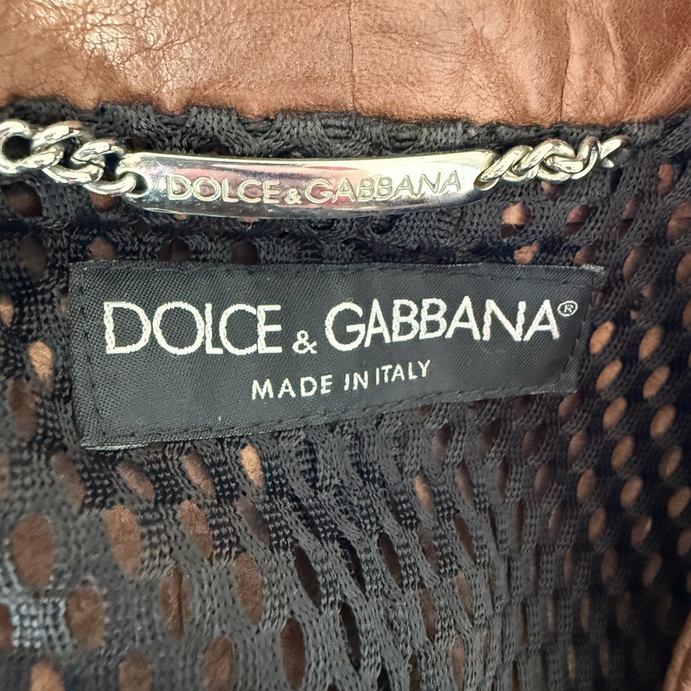 Dolce & Gabbana Like New Tan Leather Jacket - Picture 13 of 13